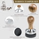 thumbnail image 3 of Prensador manual de 53 mm para cafeteras de espresso Barista con tapete, base de acero inoxidable 304 y mango de madera para portafiltro., 3 of 7