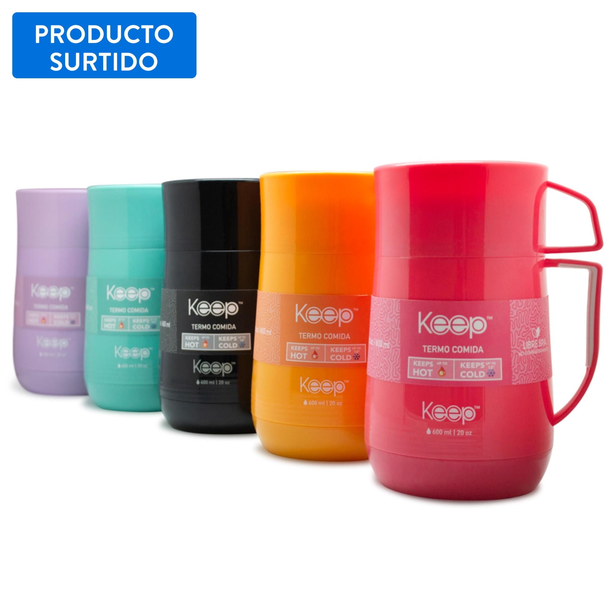 Keep - Termo Comida 600Ml Acero Inoxidable, Color Surtido