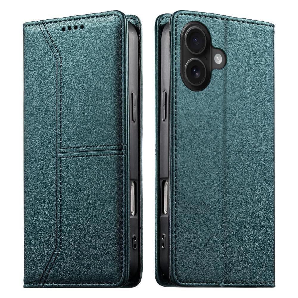 Foxdock - Funda Tipo Cartera Con Bloqueo Rfid Para Iphone 16 Plus Cubierta Magnética De Cuero Con Tapa Y Soporte Verde