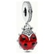 thumbnail image 3 of Exquisite Red Ladybug Beads - 925 Sterling Silver Charms for Pandora Bracelets - Perfect Anniversary and Wedding Gift, 3 of 5