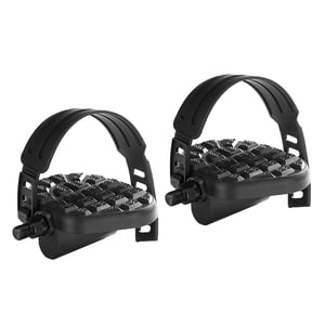 Ioensy - Pedales De Bicicleta Estática Con Correas Ajustables Eje Corto A De 1/2 Pulgada Y 9/16 Pulgada