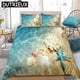 thumbnail image 1 of Ocean Bedding Set Coast Beach Duvet Cover Set Blue Starfish Bed Set Kids Teen Shell Home Textiles Summer Bedspread Quilt Cover, 1 of 5
