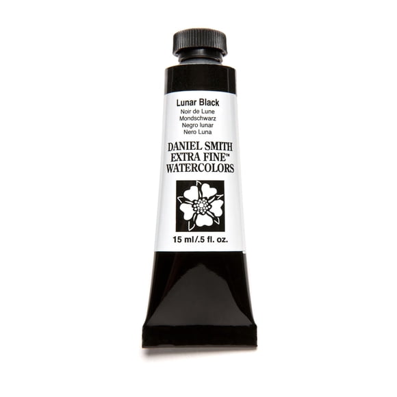 Pintura Acuarela Extra Fina Color Negro Lunar 15 Ml