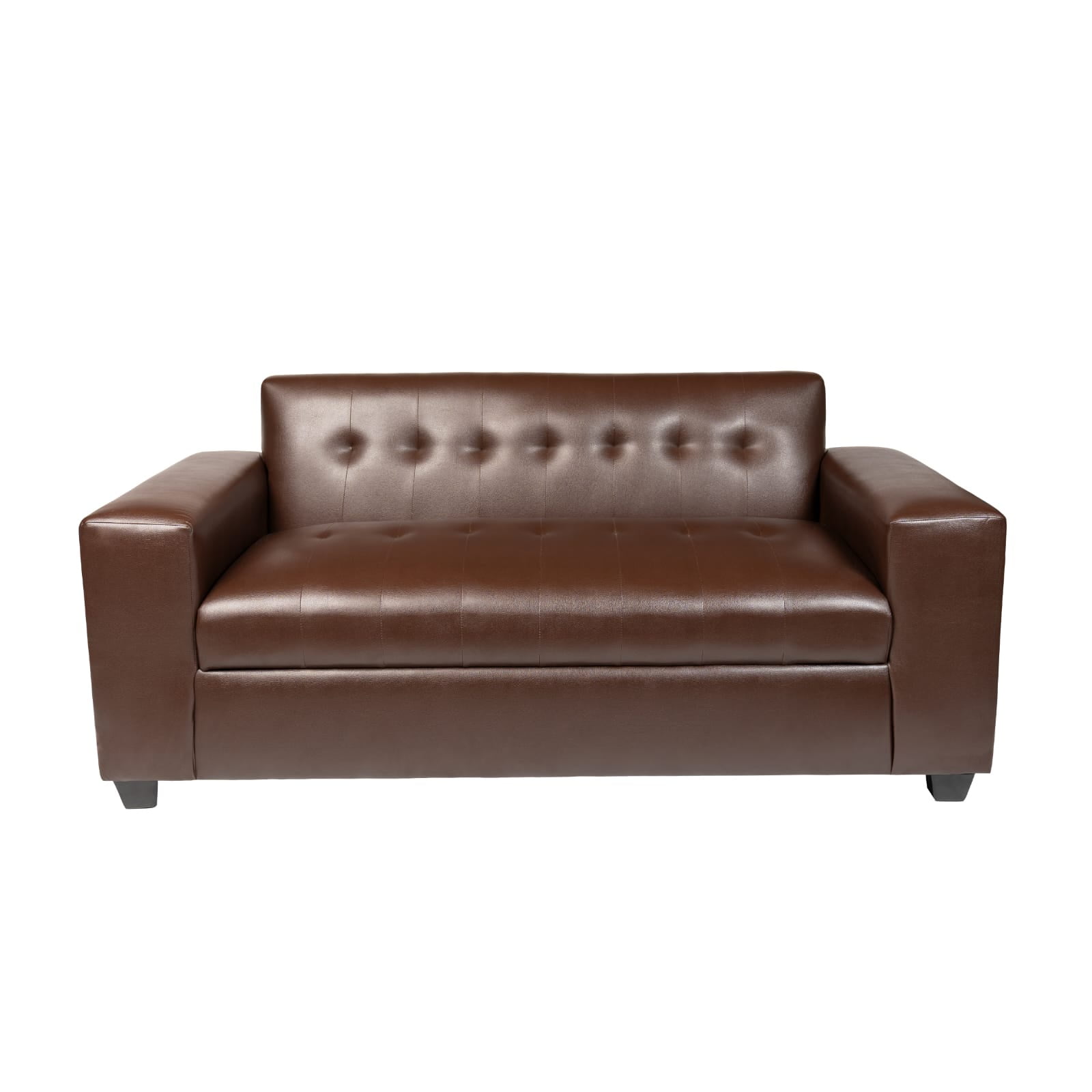 Sofa Tres Cuerpos Ecocuero Chocolate