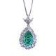 thumbnail image 1 of Collar Colgante de Aniversario de Piedra Preciosa con Diamantes de Alto Carbono de Turmalina Pera Paraiba en Plata Esterlina 925 Joyería Fina, 1 of 6