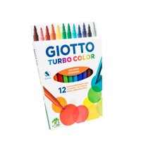 Marcadores Punta Fina Turbo Maxi (12 Colores) Caja 1 Un Giotto