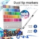 thumbnail image 2 of Marcadores DENKSY 100 Acuarelables de Doble Punta Brush y Fineliner, 2 of 7