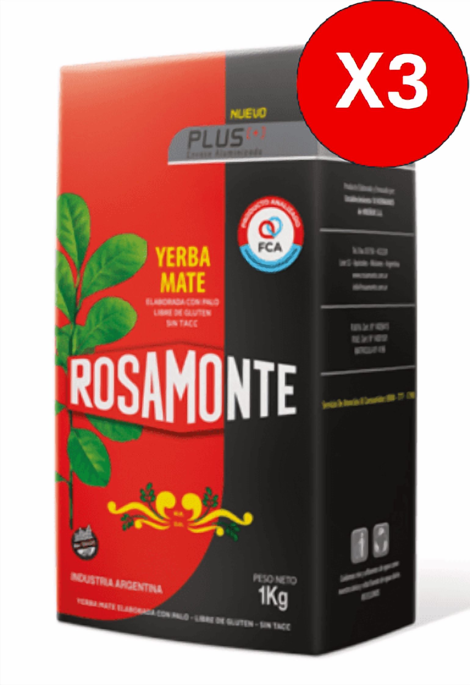 Rosamonte - Pack 3 Plus Tradicional 500G C U