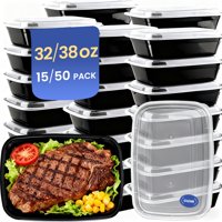 Recipientes Para Preparación De Comidas Eco Maicoco, 1,1 L, Paquete De 50 Con Tapas, Sin Bpa