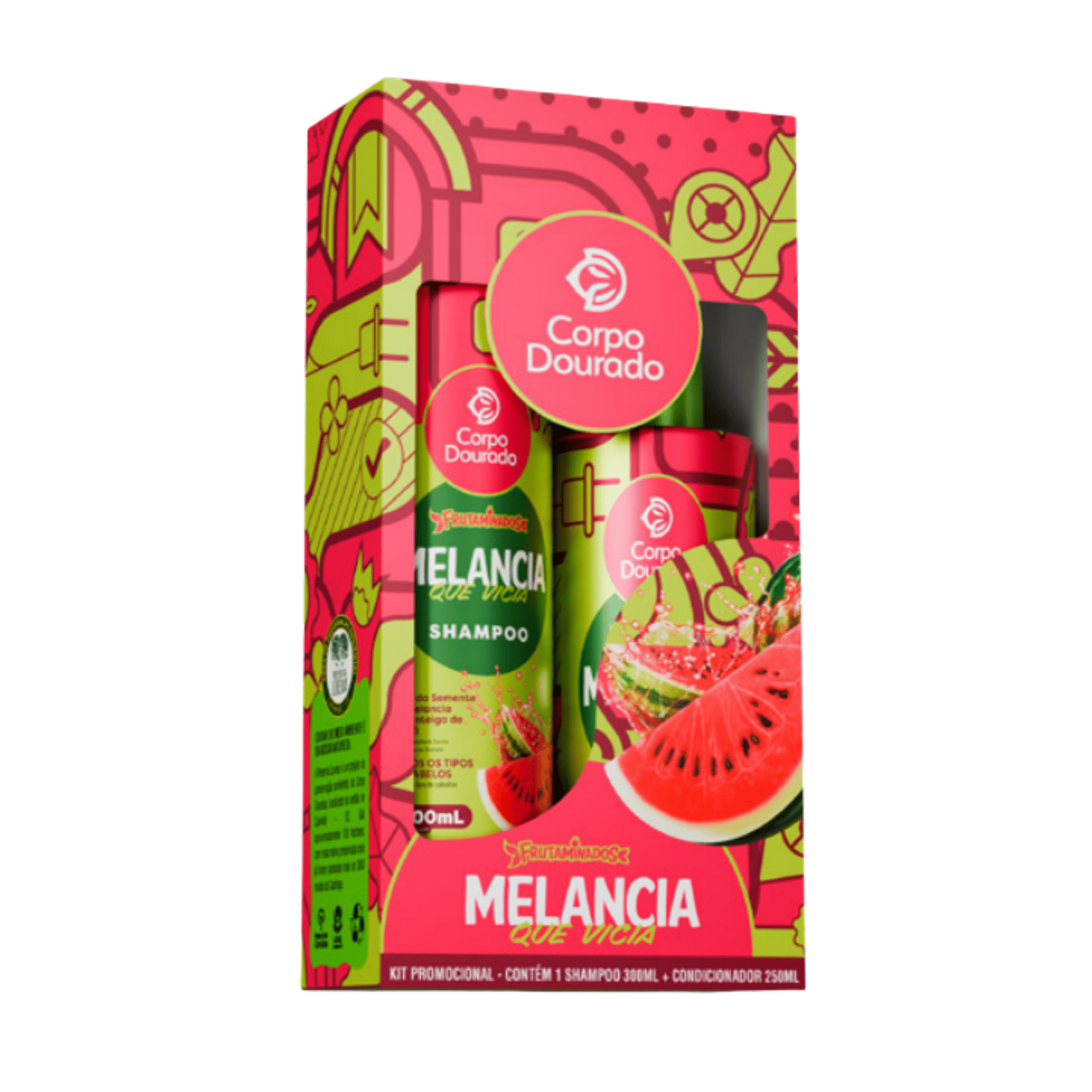 Kit Capilar Sandía Adictiva Shampoo Mas Acondicionador Corpo Dourado