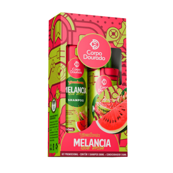 Kit Capilar Sandía Adictiva shampoo mas acondicionador Corpo Dourado