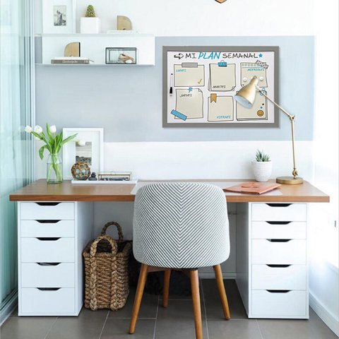 Vgo - Pizarra Plastica 40X60 Cm Teenager Gris