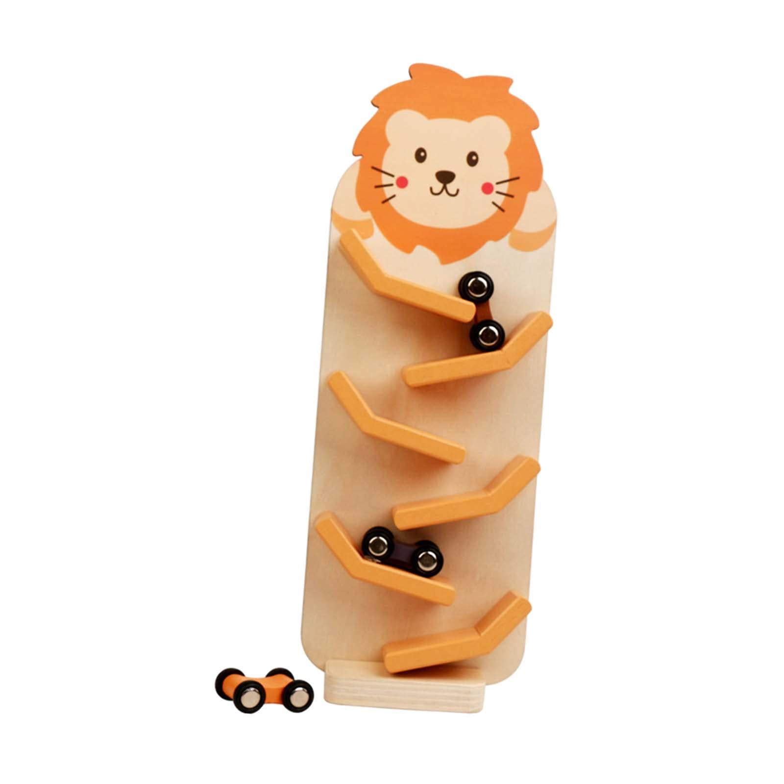 Magideal - Rampa De Autos Race De Juguete Casa De La Mano Coordinación Del Ojo De La Mano Toy Zig Zig Tobogán Para Niños Del Jardín De Infantes 3 4 5 6 Regalo De Patrón De León