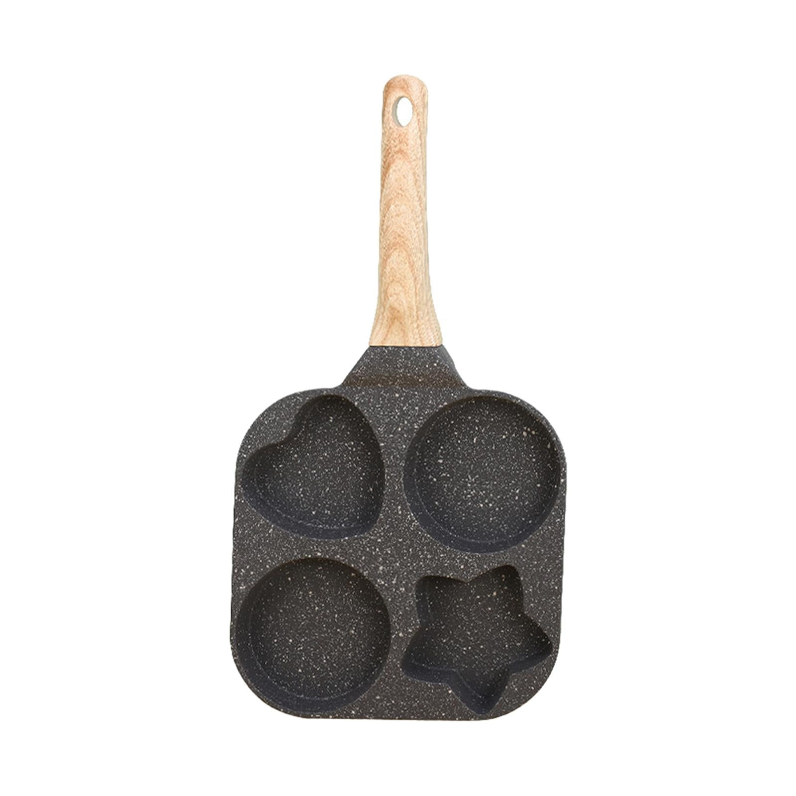 Magideal - Sartén Para Parrilla Dividida, Sartén Para Panqueques, Sartén Dividida En Secciones, Sartén Para Tortilla De 4 Agujeros, Sartén Para Cocinar Huevos Pa Negro