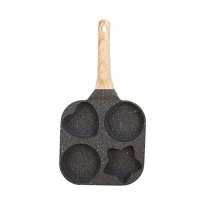 Magideal - Sartén Para Parrilla Dividida, Sartén Para Panqueques, Sartén Dividida En Secciones, Sartén Para Tortilla De 4 Agujeros, Sartén Para Cocinar Huevos Pa Negro