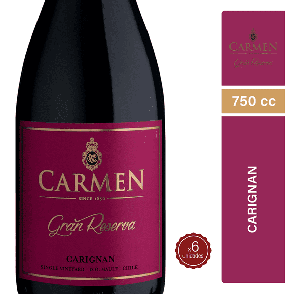 Vino Carmen Gran Reserva Carignan 750cc x 6