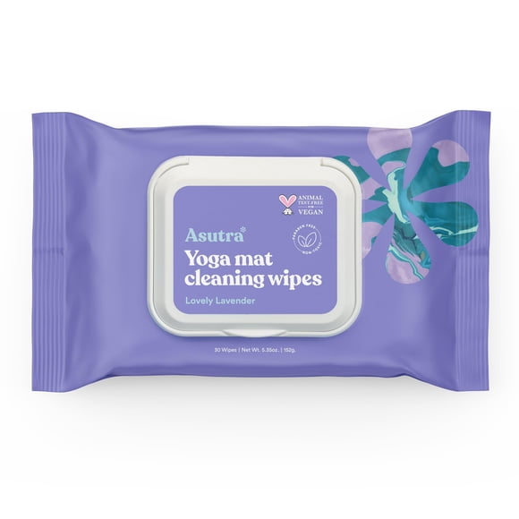 Toallitas limpiadoras para esterillas de yoga ASUTRA Lovely Lavender 30 toallitas