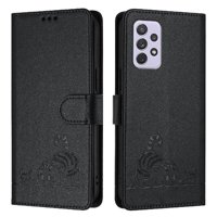 Funda Tipo Cartera Foxdock Para Samsung Galaxy A72 4G Con Soporte, Ranuras, Rfid, Diseño De Gato