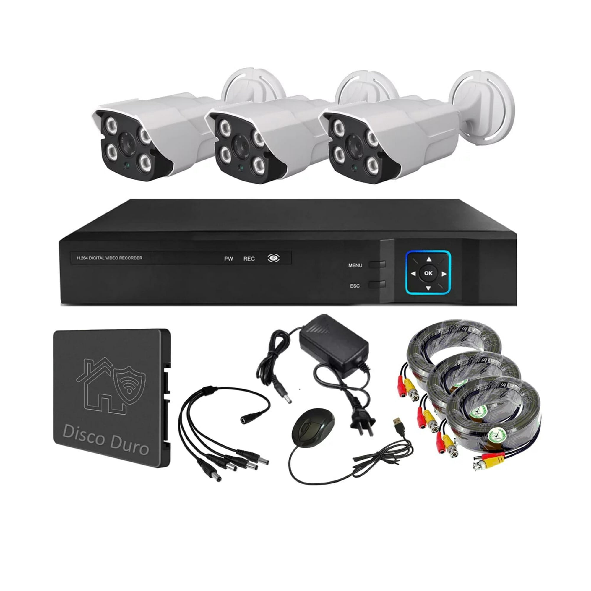 Vipa - Kit 3 Cámaras Seguridad Exterior Con Disco Duro E35ldd