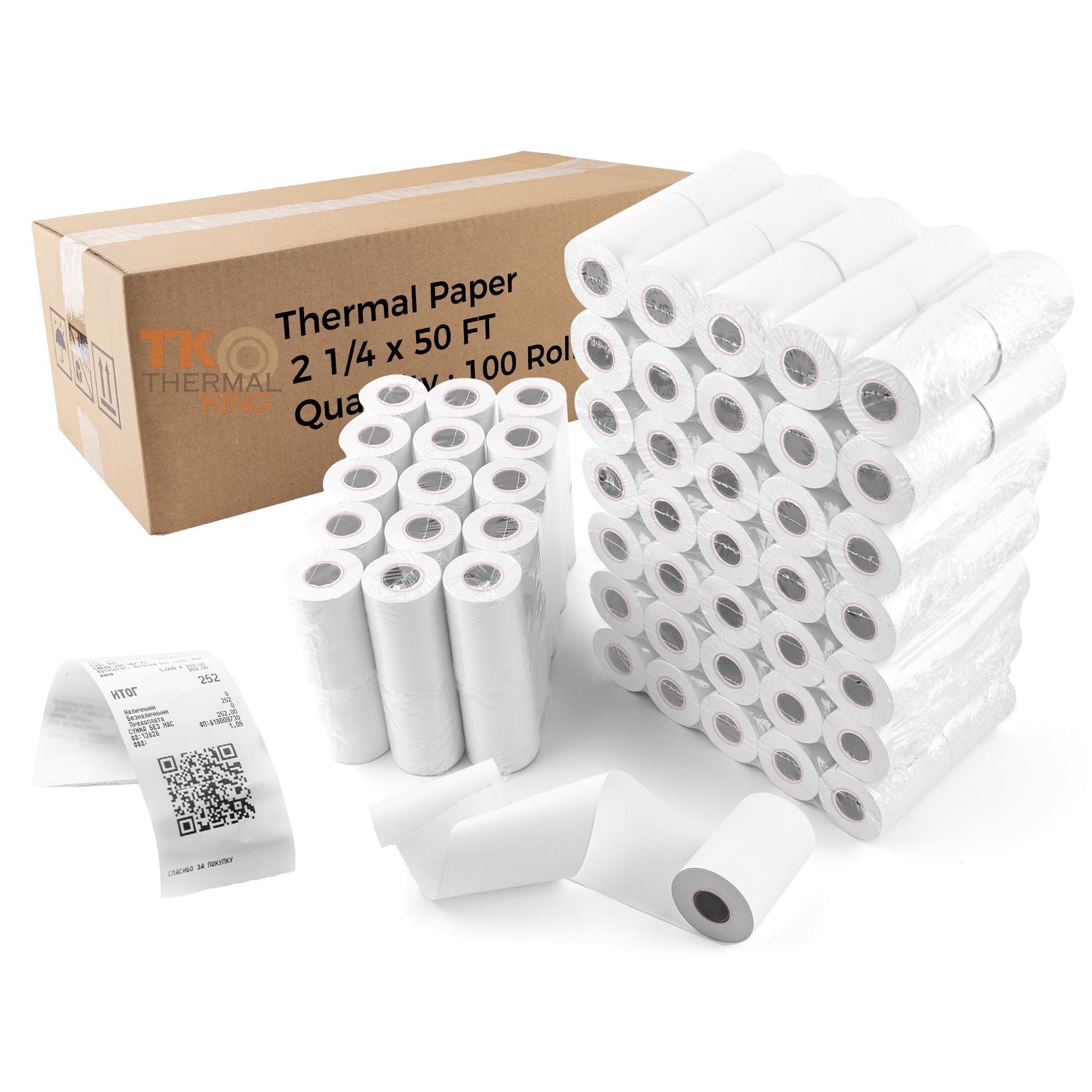 Papel Térmico Tk Thermal King De 2,25 X 15 M Para Caja Registradora (100 Unidades)