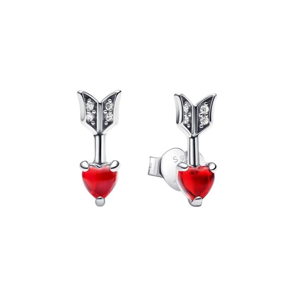 Aros Pandora Arrow & Murano Glass Heart Sterling Silver