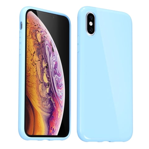 Funda De Silicona Svanove Para Iphone X/Xs 5.8 Pulgadas, Color Azul Claro