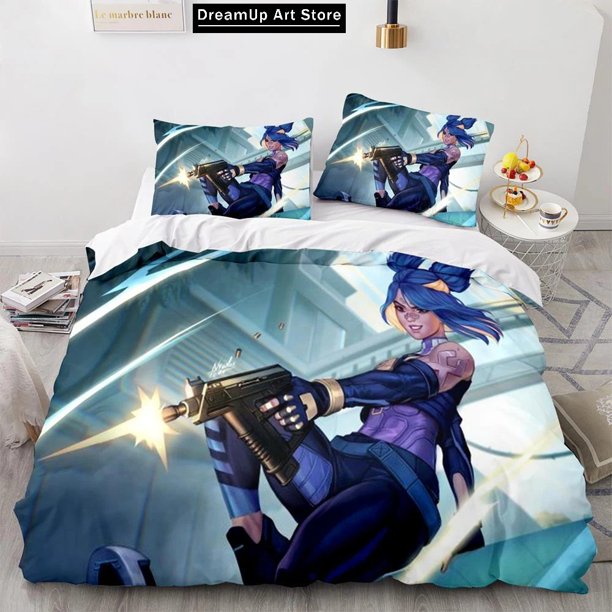 FashionValorant Neon Bedding Set Boys Girls Duvet Cover Pillowcase Bed Adult Bedroom