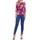 thumbnail image 2 of INSPIRE CHIC Camisas de Mujer de Manga 3/4 Blusas de Chifón Floral Rojo Rosa S, 2 of 6