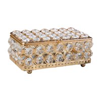 Ioensy - Joyero Rectangular Para Decoración Del Hogar, Precioso Joyero, Caja Decorativa Con Acento Dorado