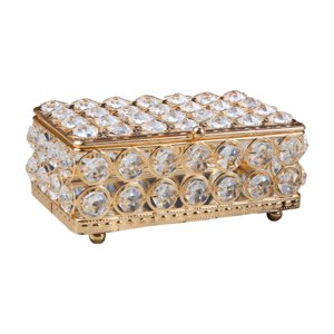 Ioensy - Joyero Rectangular Para Decoración Del Hogar, Precioso Joyero, Caja Decorativa Con Acento Dorado