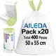 thumbnail image 1 of Bolsa de basura para baño con cordón Aileda 50 x 55 cm - 20 rollos de 20 unidades (400 totales), 1 of 9