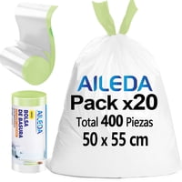 Aileda Bolsa Basura Baño Con Cordón Para Papelero 50X55 Cms 20 Uni Por Rollo En Total 20 Rollos
