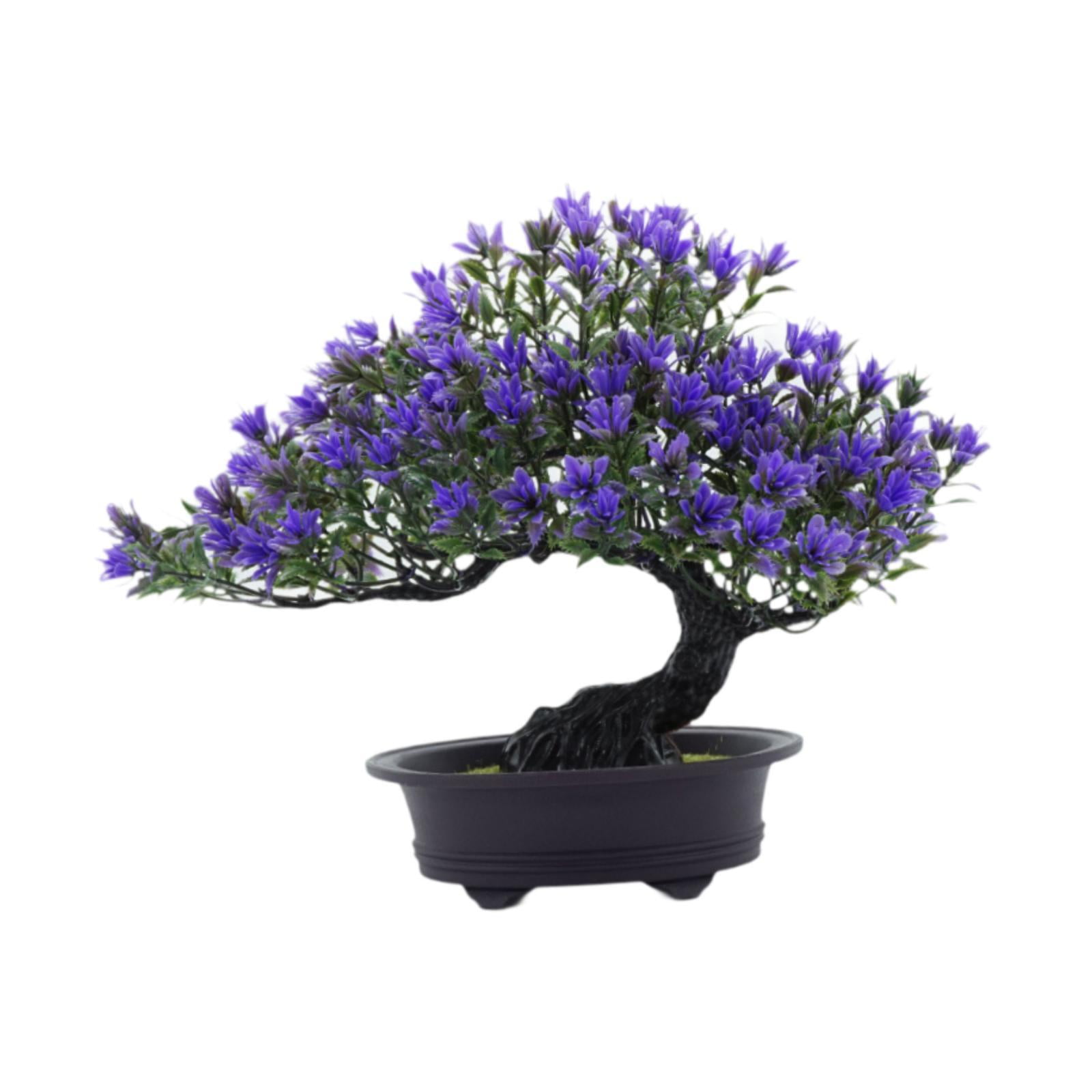 Magideal - Bonsai Artificial -tree Decoración De Plantas Falsas Pequeñas, Decoración De La Mesa Del Corazón, Adorno De Adorno Para El Jardín De Escritorio De La Morado Oscuro