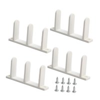 Magideal - 4 Guías De Suelo Para Puertas De Armario Con Revestimiento, Soportes De Guía Inferior Para Puertas Corredizas, Guía De Montaje En Suelo Para Duchas Y Blanco