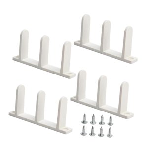 Magideal - 4 Guías De Suelo Para Puertas De Armario Con Revestimiento, Soportes De Guía Inferior Para Puertas Corredizas, Guía De Montaje En Suelo Para Duchas Y Blanco