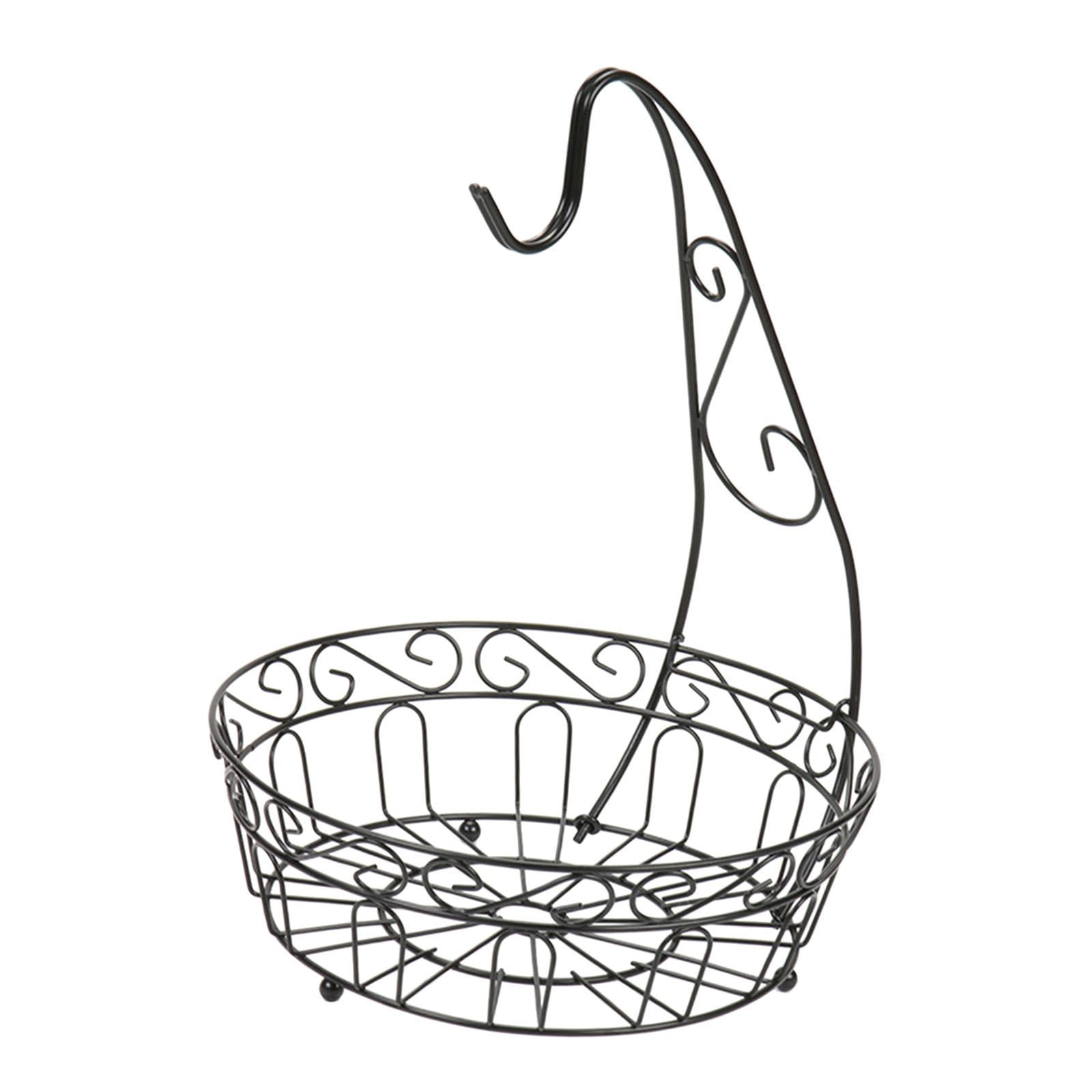 Bothyi - Cesta De Fruta De Hierro Con Soporte Para Plátano Extraíble Para Mostrador De Cocina Resistente