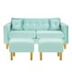 thumbnail image 1 of Sofa New Retro 3C + 2 Pouf Felpa 01 Verde Agua, 1 of 6