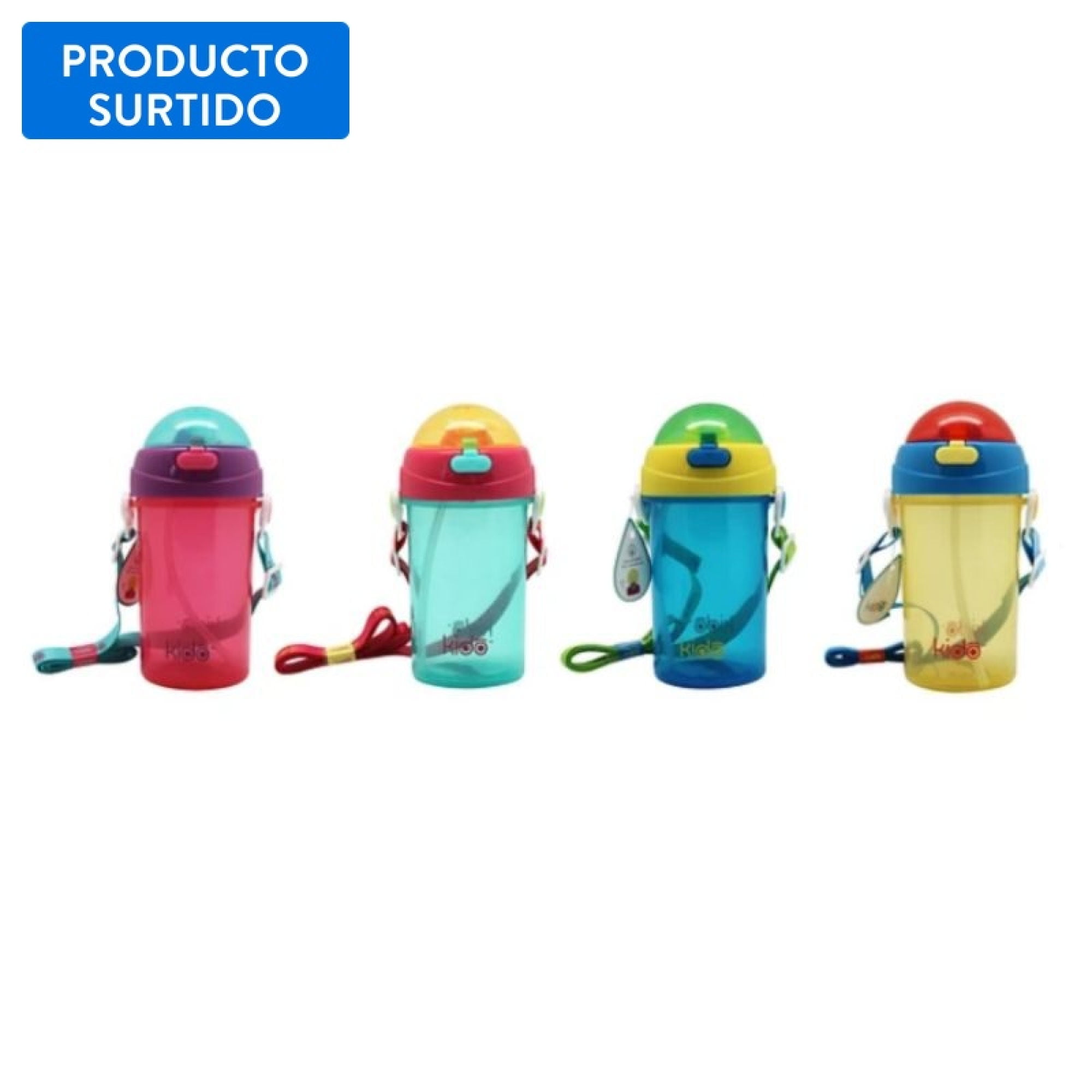 Botella Infantil 350ml Colgante Kido Polipropileno 1 Pieza, Color Surtido 1 Un Keep