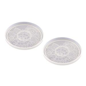 Magideal - 2 De Resina Para Posavasos De Flores, De Posavasos De Silicona Para Fundición De Resina, Manualidades, Alfombrillas Para Tazas, Platos