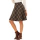 thumbnail image 4 of Falda corta de línea A con cintura elástica de tartán vintage a cuadros para mujer con diseño clásico para usar en otoño e invierno Marrón Sello XL, 4 of 7