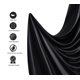 thumbnail image 3 of Juego de sábanas de satén Lanest Housing, tamaño King, color negro, 3 of 8