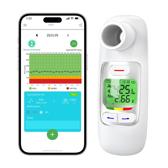 Medidor Digital de Flujo Espiratorio Nascool Bluetooth FEV1 PEF