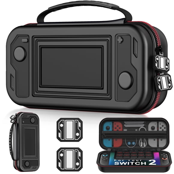Funda rígida Larstylee Switch 2, 10 ranuras para juegos, bolsillo de malla