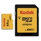 thumbnail image 1 of Tarjeta microSDXC Kodak 64GB Class 10 UHS-I U1 con adaptador, 1 of 2