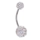 thumbnail image 1 of Piercing Para El Cuerpo, Joyería, Bola De Cristal, Botón, Ombligo, Barra, Color Blanco, 1 of 3