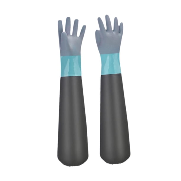 Guantes de manga larga Guantes de jardín impermeables Guantes de estanque resistentes al desgaste Guantes largos de goma para limpieza de pesca indust