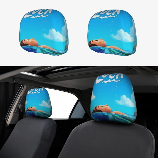 Luca Funda Protectora Universal para Reposacabezas de Coche, Funda Elástica para Reposacabezas de Asiento de Auto, Funda de Tela Antipolvo, Accesorios de Interior 2 Piezas