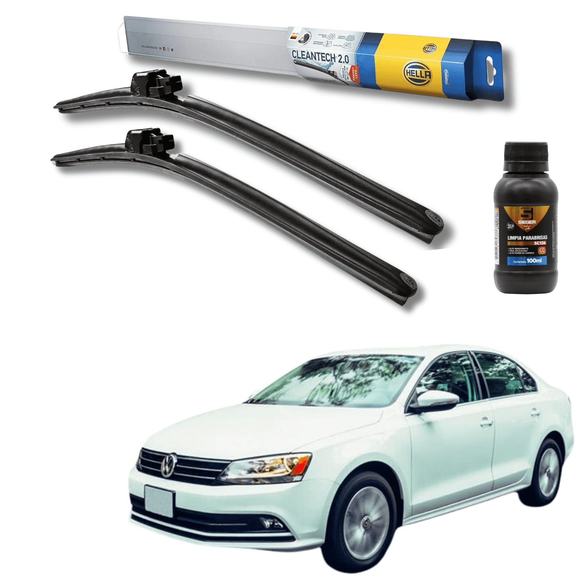 Plumillas Hella Cleantech Para Volkswagen Bora 2015-2018