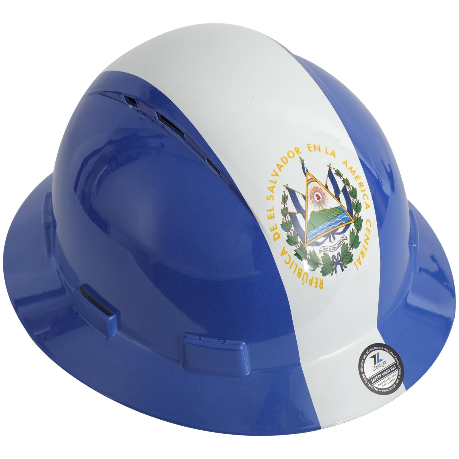 Casco De Seguridad Zeluga 15-458 De Hdpe Con Ala Completa Y Ventilación