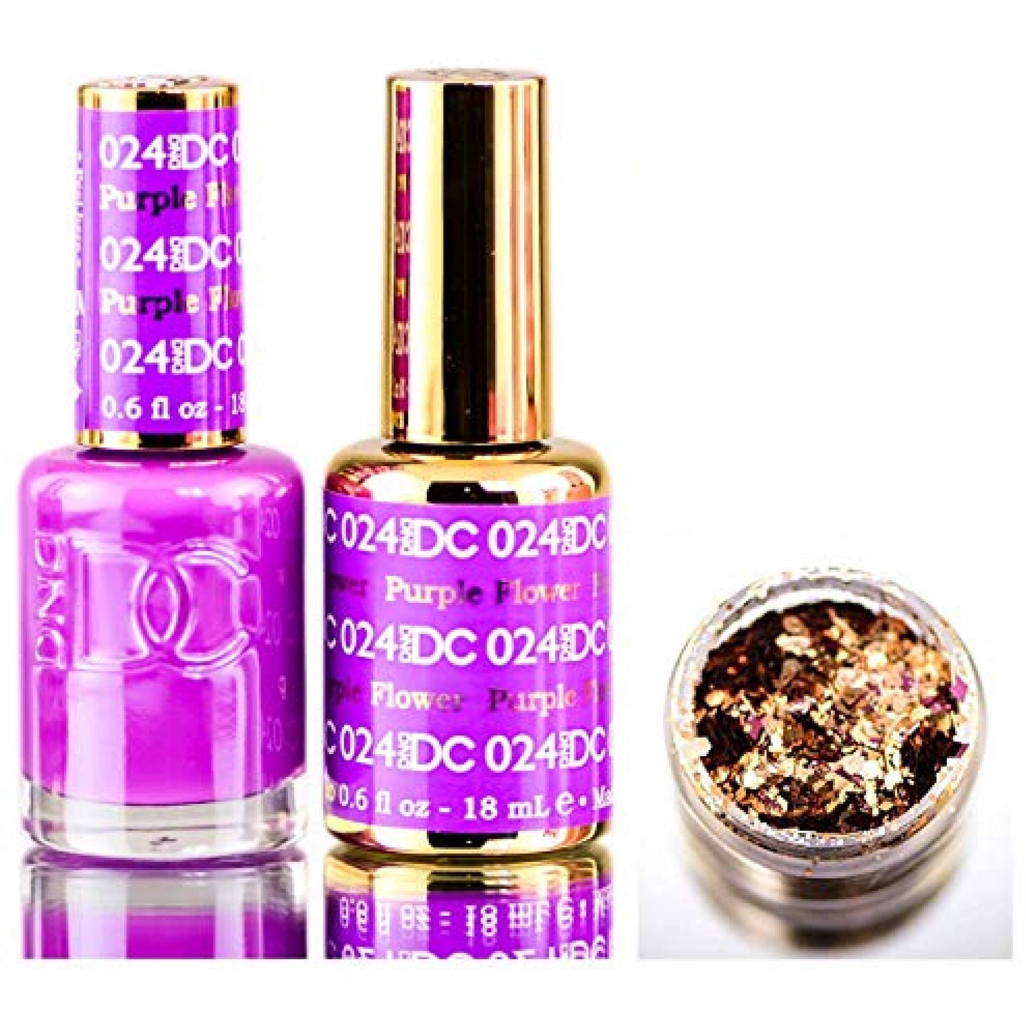 Set De Esmaltes De Uñas Daisy Dnd Dc Purples Gel Polish Con Purpurina